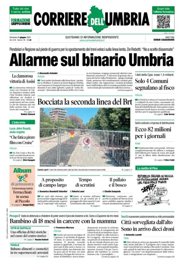 Prima-pagina-corriere umbria-del-2025-06-01